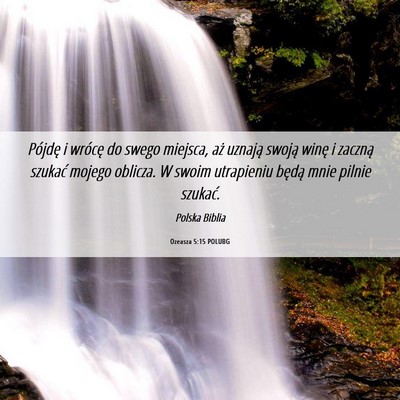 Picture 06 - Ozeasza 5:15 POLUBG - Pójdę i wrócę do swego miejsca, aż uznają - Bible Verse Picture