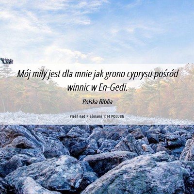 Picture 06 - Pieśń nad Pieśniami 1:14 POLUBG - Mój miły jest dla mnie jak grono cyprysu - Bible Verse Picture