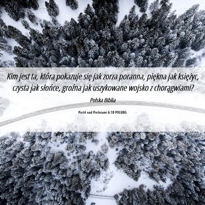 Picture 06 - Pieśń nad Pieśniami 6:10 POLUBG - Kim jest ta, która pokazuje się jak zorza - Bible Verse Picture