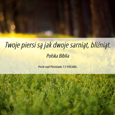 Picture 06 - Pieśń nad Pieśniami 7:3 POLUBG - Twoje piersi są jak dwoje sarniąt, - Bible Verse Picture