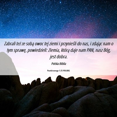 Picture 06 - Powtórzonego 1:25 POLUBG - Zabrali też ze sobą owoc tej ziemi i - Bible Verse Picture