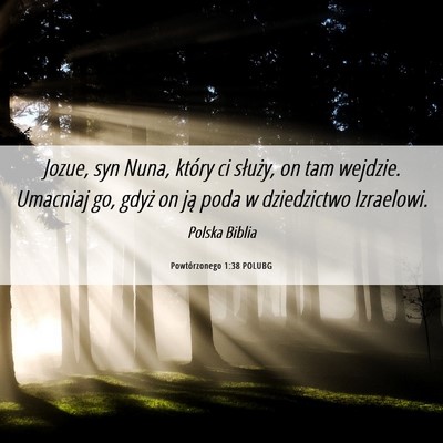 Picture 06 - Powtórzonego 1:38 POLUBG - Jozue, syn Nuna, który ci służy, on tam - Bible Verse Picture