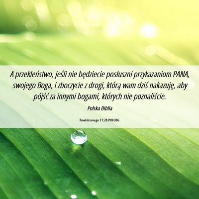 Picture 06 - Powtórzonego 11:28 POLUBG - A przekleństwo, jeśli nie będziecie posłuszni - Bible Verse Picture
