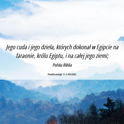 Picture 06 - Powtórzonego 11:3 POLUBG - Jego cuda i jego dzieła, których dokonał w - Bible Verse Picture