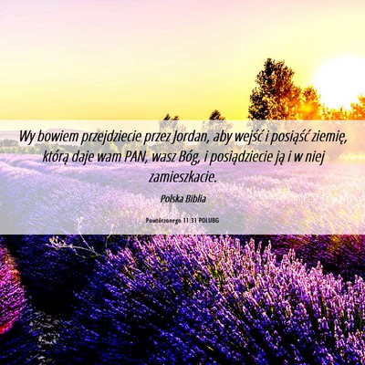 Picture 06 - Powtórzonego 11:31 POLUBG - Wy bowiem przejdziecie przez Jordan, aby wejść - Bible Verse Picture