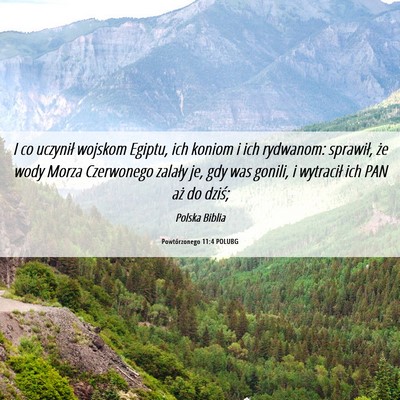 Picture 06 - Powtórzonego 11:4 POLUBG - I co uczynił wojskom Egiptu, ich koniom i ich - Bible Verse Picture