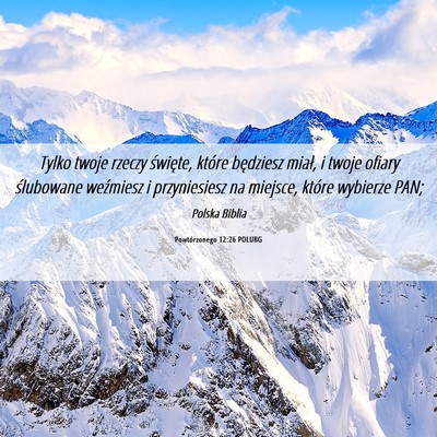 Picture 06 - Powtórzonego 12:26 POLUBG - Tylko twoje rzeczy święte, które będziesz - Bible Verse Picture