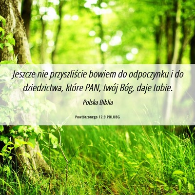 Picture 06 - Powtórzonego 12:9 POLUBG - Jeszcze nie przyszliście bowiem do odpoczynku i - Bible Verse Picture