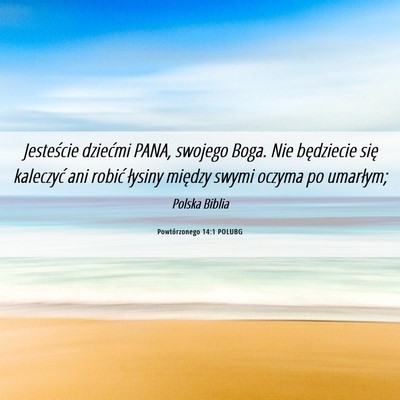 Picture 06 - Powtórzonego 14:1 POLUBG - Jesteście dziećmi PANA, swojego Boga. Nie - Bible Verse Picture