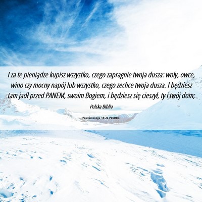 Picture 06 - Powtórzonego 14:26 POLUBG - I za te pieniądze kupisz wszystko, czego - Bible Verse Picture