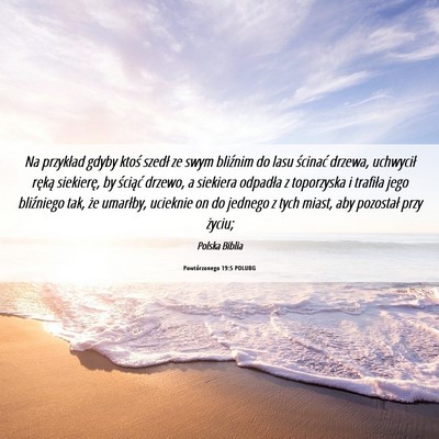 Picture 06 - Powtórzonego 19:5 POLUBG - Na przykład gdyby ktoś szedł ze swym bliźnim - Bible Verse Picture