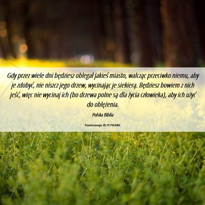 Picture 06 - Powtórzonego 20:19 POLUBG - Gdy przez wiele dni będziesz oblegał jakieś - Bible Verse Picture
