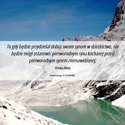 Picture 06 - Powtórzonego 21:16 POLUBG - To gdy będzie przydzielał dobra swoim synom w - Bible Verse Picture