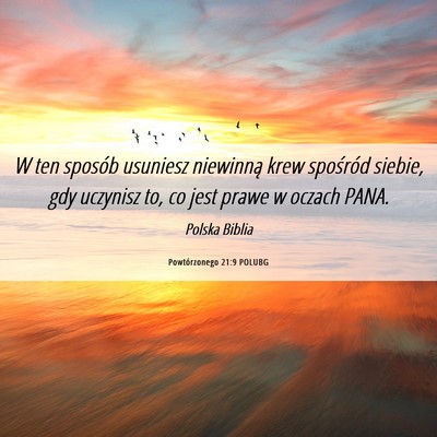 Picture 06 - Powtórzonego 21:9 POLUBG - W ten sposób usuniesz niewinną krew spośród - Bible Verse Picture