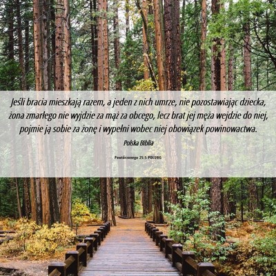 Picture 06 - Powtórzonego 25:5 POLUBG - Jeśli bracia mieszkają razem, a jeden z nich - Bible Verse Picture