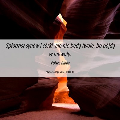 Picture 06 - Powtórzonego 28:41 POLUBG - Spłodzisz synów i córki, ale nie będą twoje, - Bible Verse Picture