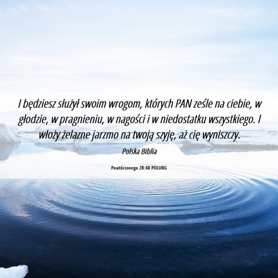 Picture 06 - Powtórzonego 28:48 POLUBG - I będziesz służył swoim wrogom, których PAN - Bible Verse Picture
