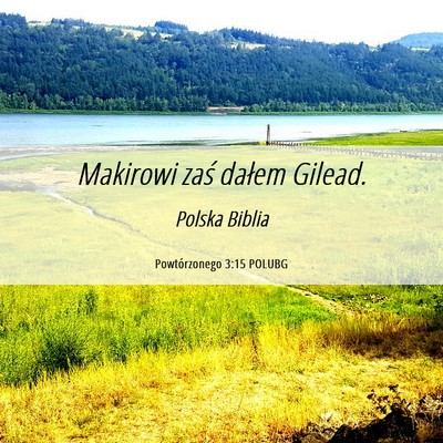 Picture 06 - Powtórzonego 3:15 POLUBG - Makirowi zaś dałem - Bible Verse Picture