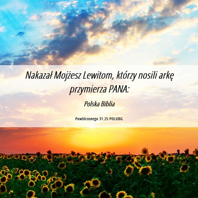 Picture 06 - Powtórzonego 31:25 POLUBG - Nakazał Mojżesz Lewitom, którzy nosili arkę - Bible Verse Picture