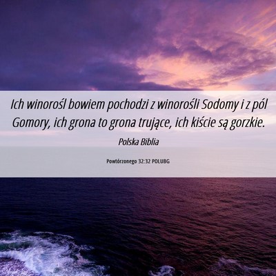 Picture 06 - Powtórzonego 32:32 POLUBG - Ich winorośl bowiem pochodzi z winorośli Sodomy - Bible Verse Picture