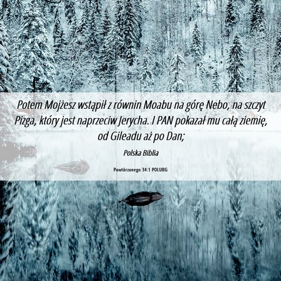 Picture 06 - Powtórzonego 34:1 POLUBG - Potem Mojżesz wstąpił z równin Moabu na - Bible Verse Picture