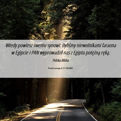 Picture 06 - Powtórzonego 6:21 POLUBG - Wtedy powiesz swemu synowi: Byliśmy niewolnikami - Bible Verse Picture