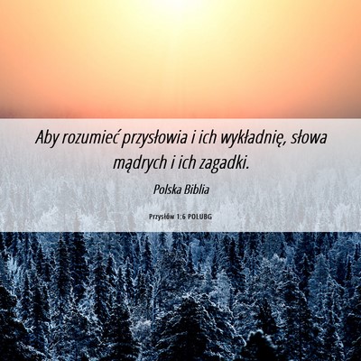 Picture 06 - Przysłów 1:6 POLUBG - Aby rozumieć przysłowia i ich wykładnię, - Bible Verse Picture