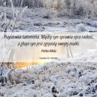 Picture 06 - Przysłów 10:1 POLUBG - Przysłowia Salomona. Mądry syn sprawia ojcu - Bible Verse Picture