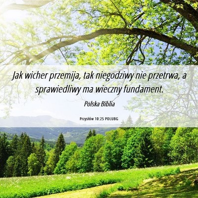 Picture 06 - Przysłów 10:25 POLUBG - Jak wicher przemija, tak niegodziwy nie przetrwa, - Bible Verse Picture