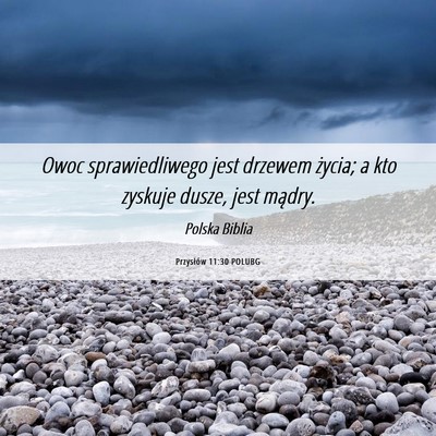 Picture 06 - Przysłów 11:30 POLUBG - Owoc sprawiedliwego jest drzewem życia; a kto - Bible Verse Picture