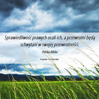 Picture 06 - Przysłów 11:6 POLUBG - Sprawiedliwość prawych ocali ich, a przewrotni - Bible Verse Picture