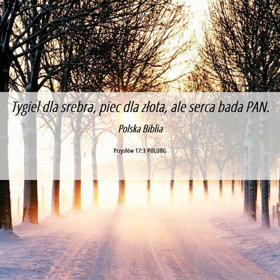 Picture 06 - Przysłów 17:3 POLUBG - Tygiel dla srebra, piec dla złota, ale serca - Bible Verse Picture