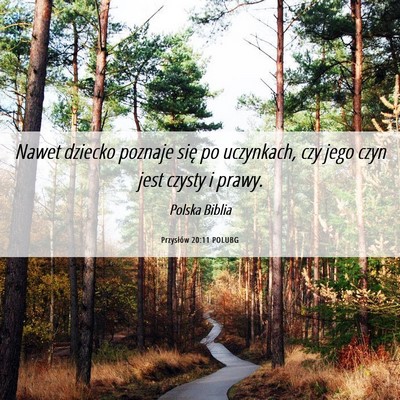 Picture 06 - Przysłów 20:11 POLUBG - Nawet dziecko poznaje się po uczynkach, czy jego - Bible Verse Picture