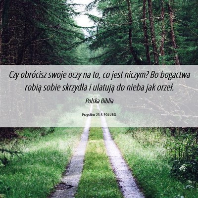 Picture 06 - Przysłów 23:5 POLUBG - Czy obrócisz swoje oczy na to, co jest niczym? - Bible Verse Picture
