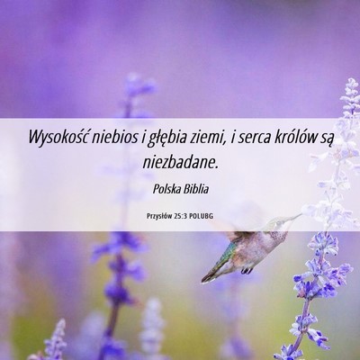 Picture 06 - Przysłów 25:3 POLUBG - Wysokość niebios i głębia ziemi, i serca - Bible Verse Picture