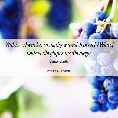 Picture 06 - Przysłów 26:12 POLUBG - Widzisz człowieka, co mądry w swoich oczach? - Bible Verse Picture
