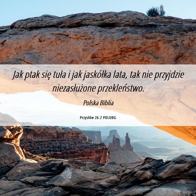 Picture 06 - Przysłów 26:2 POLUBG - Jak ptak się tuła i jak jaskółka lata, tak - Bible Verse Picture