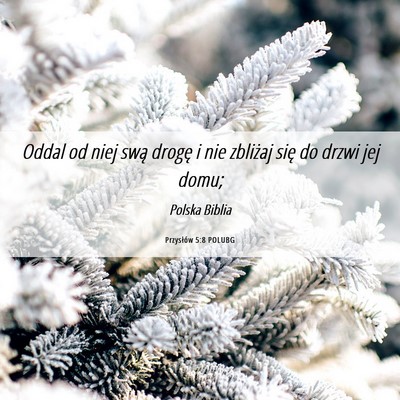 Picture 06 - Przysłów 5:8 POLUBG - Oddal od niej swą drogę i nie zbliżaj się do - Bible Verse Picture