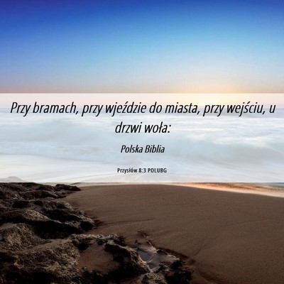 Picture 06 - Przysłów 8:3 POLUBG - Przy bramach, przy wjeździe do miasta, przy - Bible Verse Picture