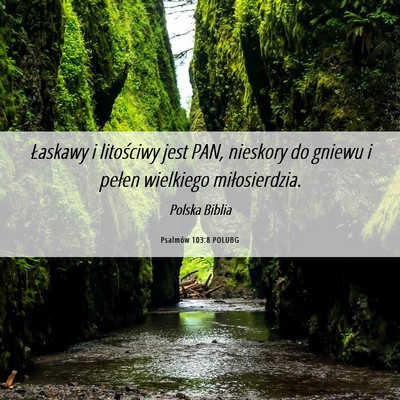 Picture 06 - Psalmów 103:8 POLUBG - Łaskawy i litościwy jest PAN, nieskory do - Bible Verse Picture