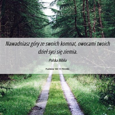 Picture 06 - Psalmów 104:13 POLUBG - Nawadniasz góry ze swoich komnat, owocami twoich - Bible Verse Picture