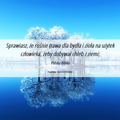 Picture 06 - Psalmów 104:14 POLUBG - Sprawiasz, że rośnie trawa dla bydła i zioła - Bible Verse Picture