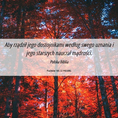 Picture 06 - Psalmów 105:22 POLUBG - Aby rządził jego dostojnikami według swego - Bible Verse Picture
