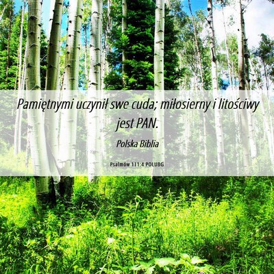 Picture 06 - Psalmów 111:4 POLUBG - Pamiętnymi uczynił swe cuda; miłosierny i - Bible Verse Picture