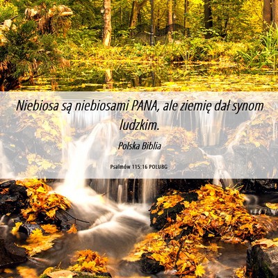 Picture 06 - Psalmów 115:16 POLUBG - Niebiosa są niebiosami PANA, ale ziemię dał - Bible Verse Picture
