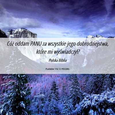 Picture 06 - Psalmów 116:12 POLUBG - Cóż oddam PANU za wszystkie jego - Bible Verse Picture