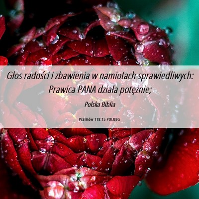 Picture 06 - Psalmów 118:15 POLUBG - Głos radości i zbawienia w namiotach - Bible Verse Picture