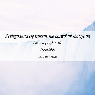 Picture 06 - Psalmów 119:10 POLUBG - Z całego serca cię szukam, nie pozwól mi - Bible Verse Picture