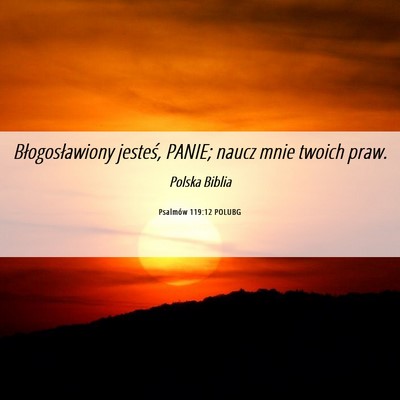Picture 06 - Psalmów 119:12 POLUBG - Błogosławiony jesteś, PANIE; naucz mnie twoich - Bible Verse Picture