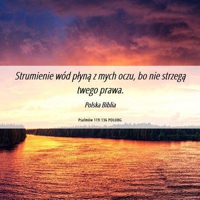 Picture 06 - Psalmów 119:136 POLUBG - Strumienie wód płyną z mych oczu, bo nie - Bible Verse Picture